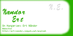 nandor ert business card